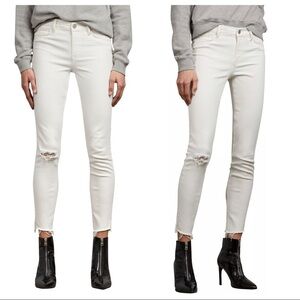 ALL SAINTS GRACE ANKLE FRAY SKINNY JEANS